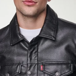 Levi's® Mens Midweight Faux Leather Trucker Jacket