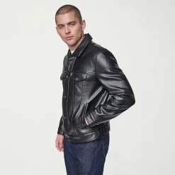 Levi's® Mens Midweight Faux Leather Trucker Jacket