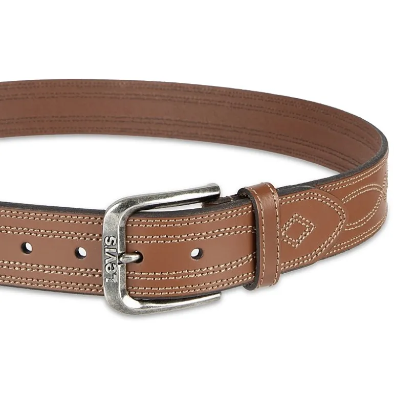 Levi's® 38mm Wstrn Stch Hrns Mens Belt