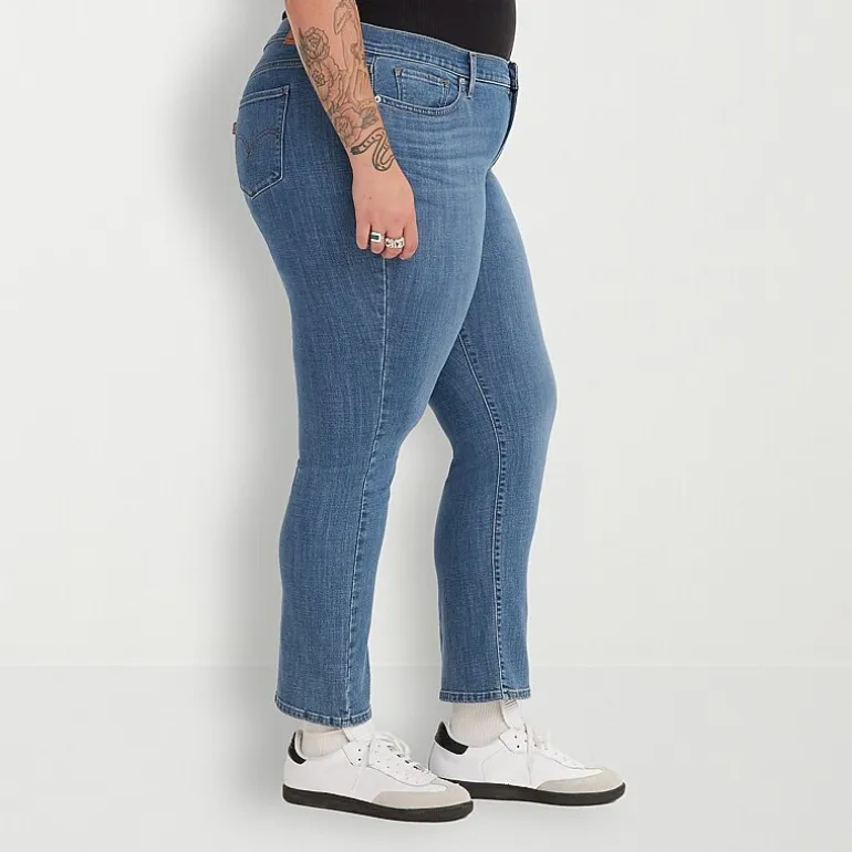 Levi's® Plus Womens Mid Rise 414 Straight Leg Jean