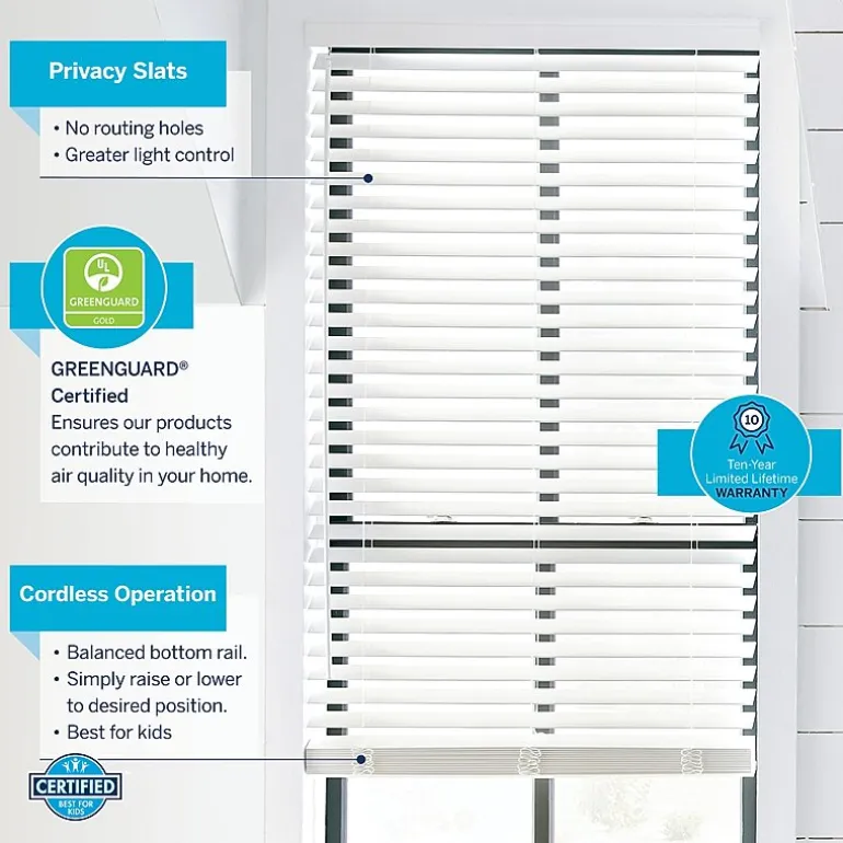 LEVOLOR Classic 2" Custom Cordless Faux Wood Blind