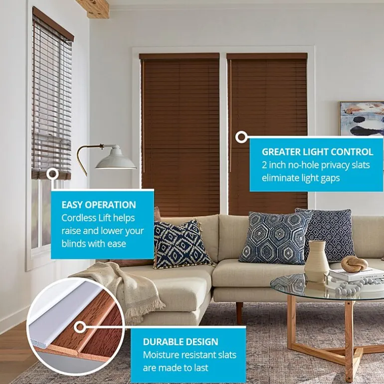 LEVOLOR Classic 2" Custom Cordless Faux Wood Blind