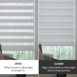 LEVOLOR Woodward Banded Custom Light-Filtering Cordless Sheer Shade