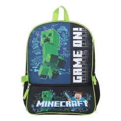 Licensed Minecraft 5-Piece Backpack Set
