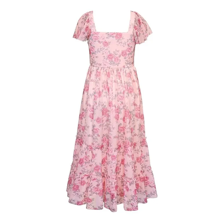 Lilt Big Kid Girls Short Sleeve A-Line Dress