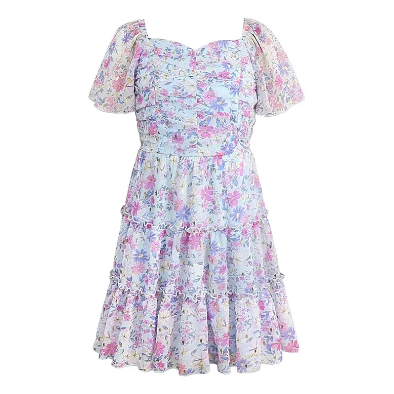 Lilt Big Kid Girls Short Sleeve A-Line Dress