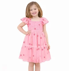 Lilt Little Girls Short Sleeve Flutter A-Line Dress