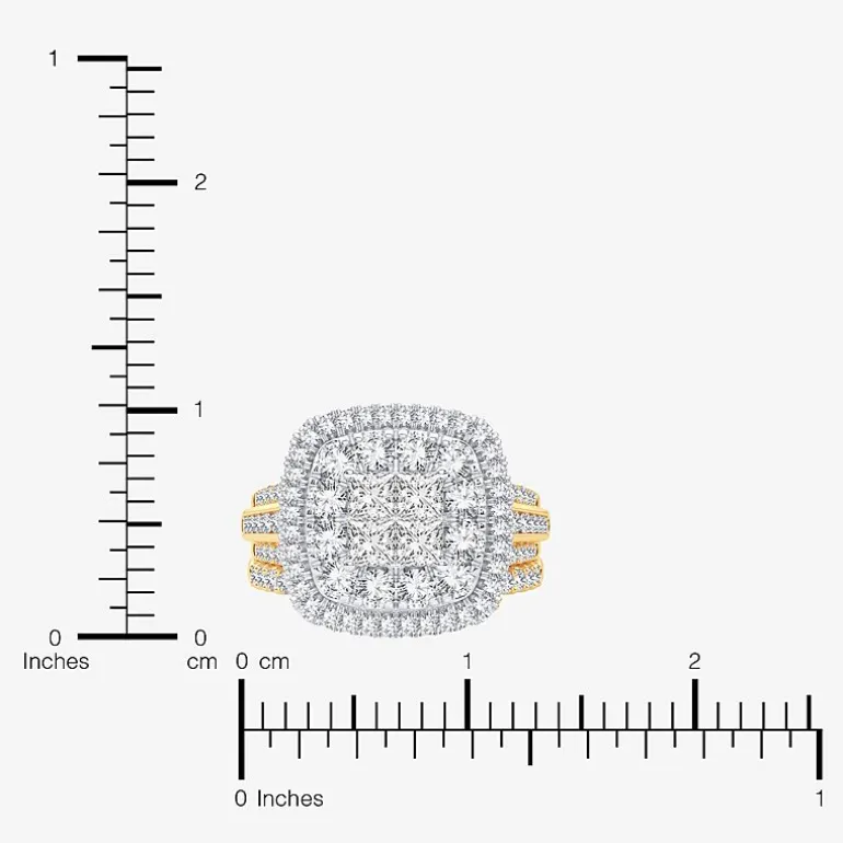 Limited Edition! Womens 1 CT.T.W. Natural Diamond 10K or 14K Gold Cushion Halo Bridal Set