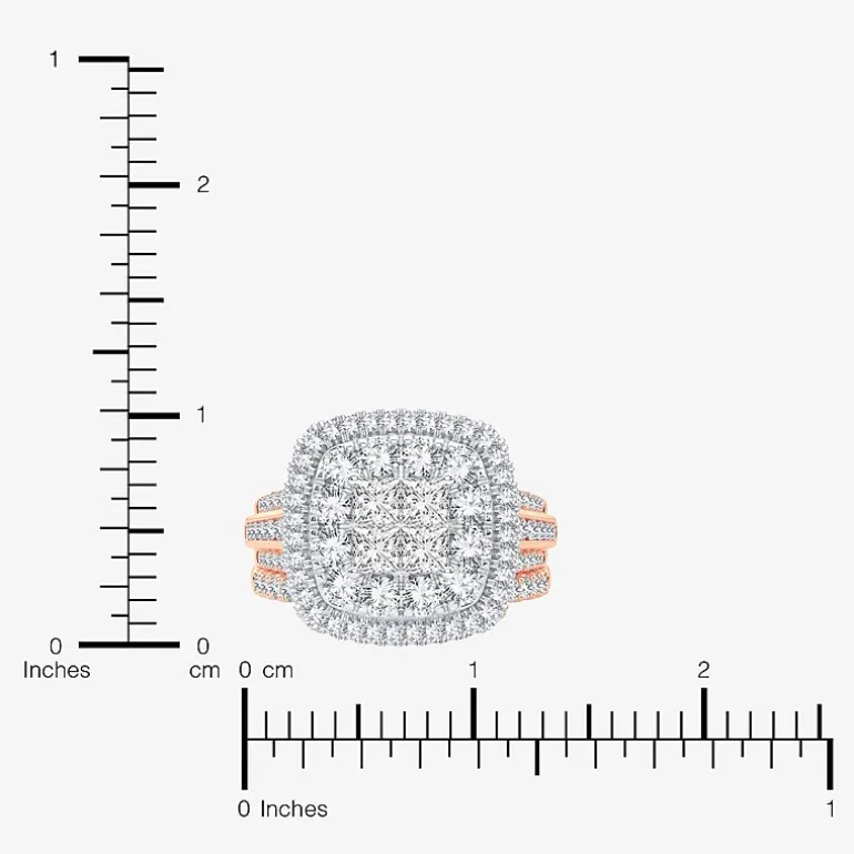 Limited Edition! Womens 1 CT.T.W. Natural Diamond 10K or 14K Gold Cushion Halo Bridal Set