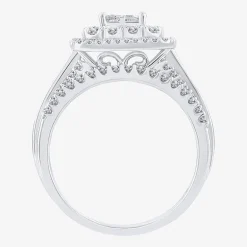 Limited Edition! Womens 1 CT.T.W. Natural Diamond 10K or 14K Gold Cushion Halo Bridal Set