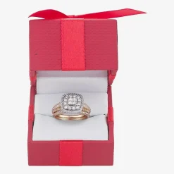 Limited Edition! Womens 1 CT.T.W. Natural Diamond 10K or 14K Gold Cushion Halo Bridal Set