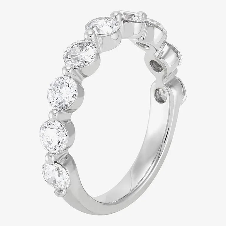 Limited Quantities! (H-I / Si1-Si2) 9-Stone Womens 3MM 1 5/8 CT. T.W. Lab Grown White Diamond 14K Gold Anniversary Wedding Band