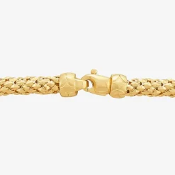 Limited Quantities! Womens 14K Gold 7.5 Inch Hollow Popcorn Chain Bracelet