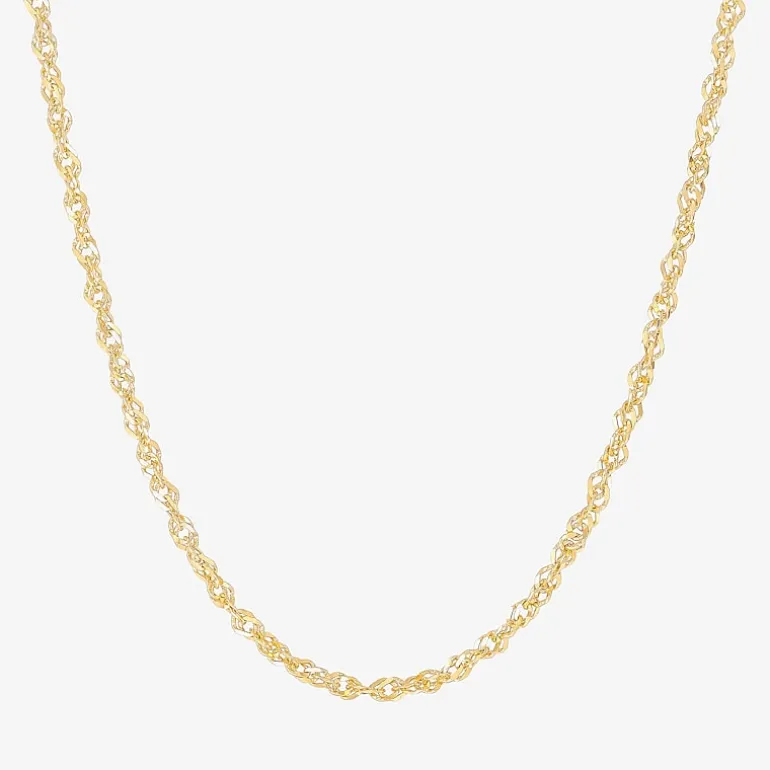 Limited Quantities! Womens 14K Gold 18 Inch Singapore Chain Necklace