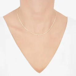 Limited Quantities! Womens 14K Gold 16 Inch Singapore Chain Necklace