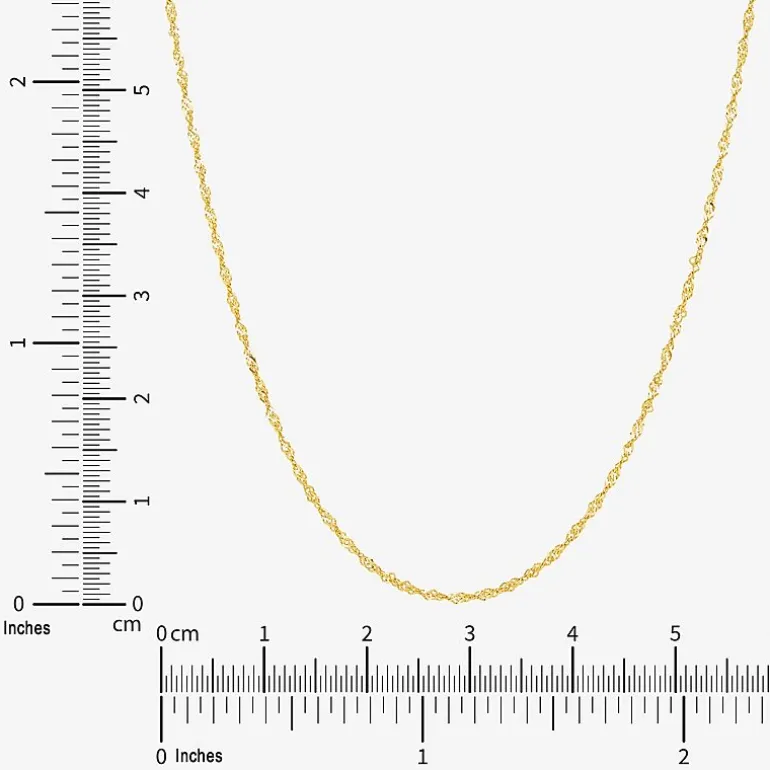 Limited Quantities! Womens 14K Gold 16 Inch Singapore Chain Necklace