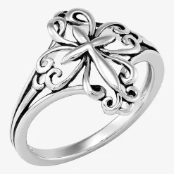 Limited Quantities! Womens Sterling Silver Cross Cocktail Ring