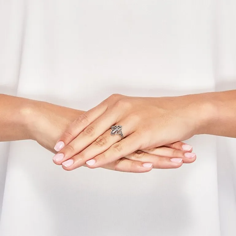 Limited Quantities! Womens Sterling Silver Cross Cocktail Ring
