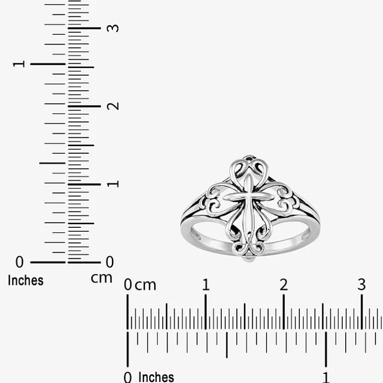 Limited Quantities! Womens Sterling Silver Cross Cocktail Ring
