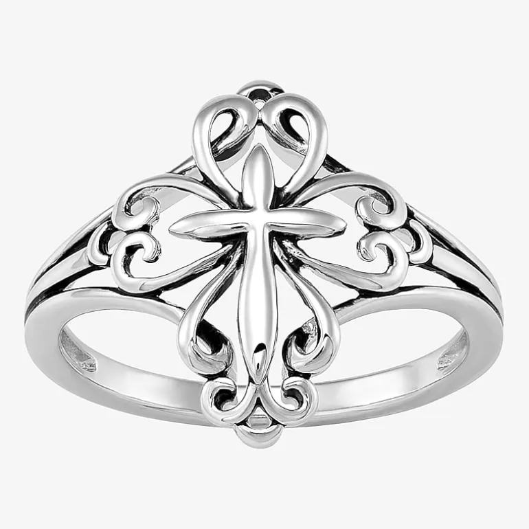 Limited Quantities! Womens Sterling Silver Cross Cocktail Ring