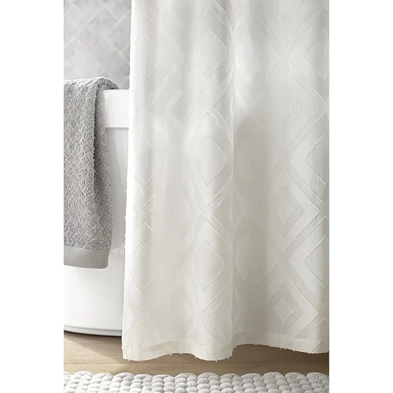 Linden Street Cotton Clip Jacquard Shower Curtain