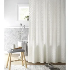 Linden Street Cotton Clip Jacquard Shower Curtain