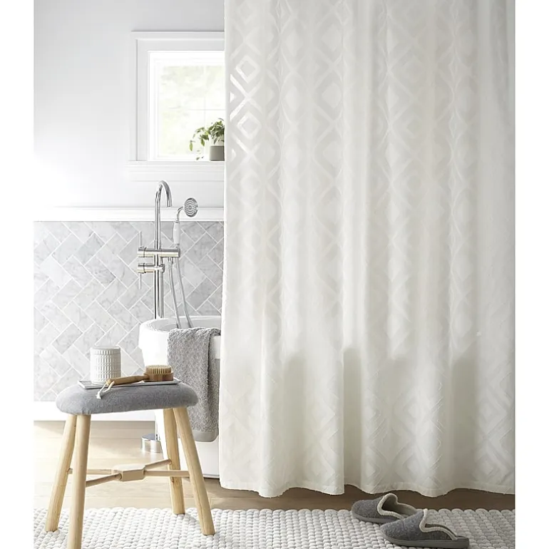 Linden Street Cotton Clip Jacquard Shower Curtain