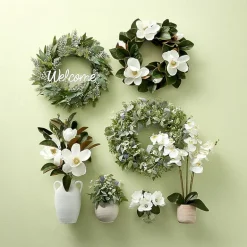Linden Street 24in Welcome Mixed Evergreen Wreath