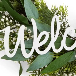 Linden Street 24in Welcome Mixed Evergreen Wreath