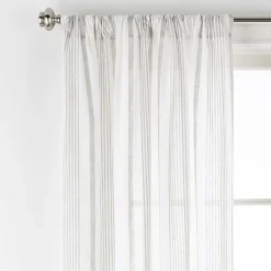 Linden Street Jameson Cotton Print Rod Pocket Sheer Single Curtain Panel