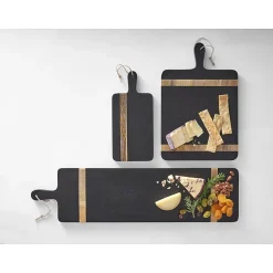 Linden Street Natural/Black Wood Inlay 11x17 Cheese Board