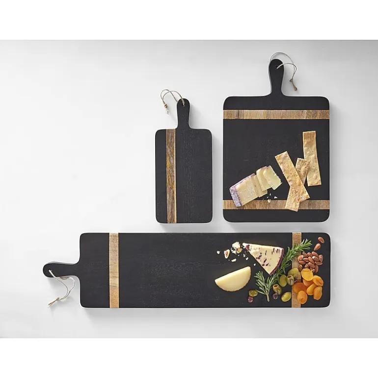 Linden Street Natural/Black Wood Inlay 11x17 Cheese Board
