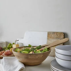 Linden Street 20x7 Mango Wood & Marble Serve Tray