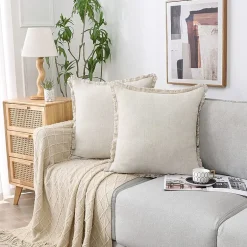 Linen Blend 20x20 Square Throw Pillow