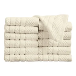 Linery Cotton Checkered Weave 12-pc. Quick Dry Washcloth