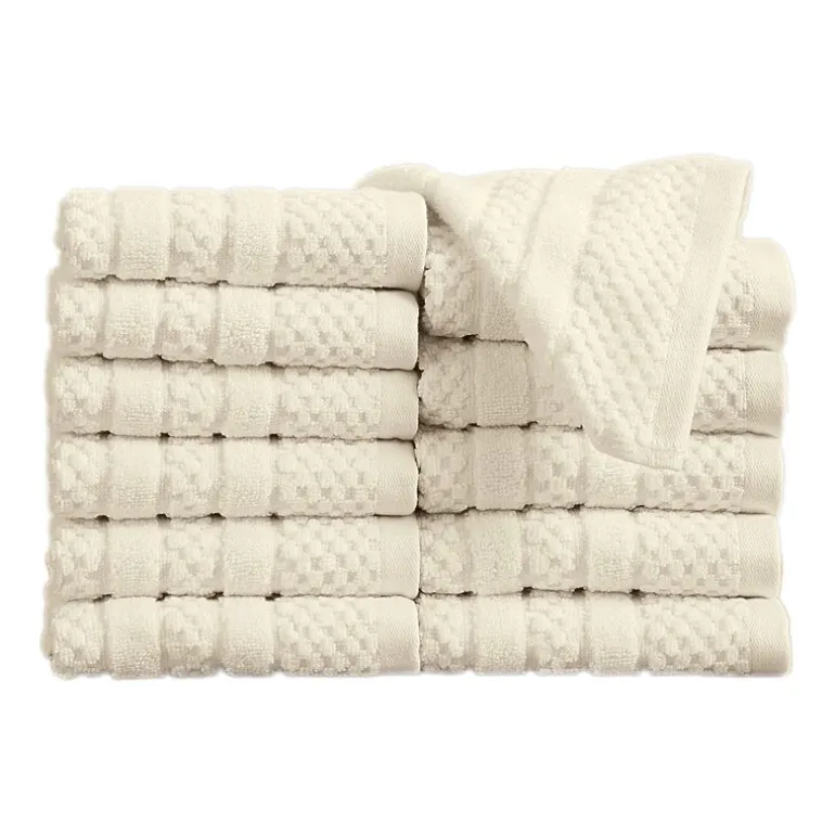 Linery Cotton Checkered Weave 12-pc. Quick Dry Washcloth