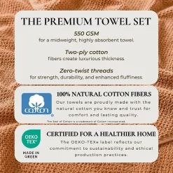 Linery Cotton Quick-Dry Loop Textured 12 Pc Washcloths