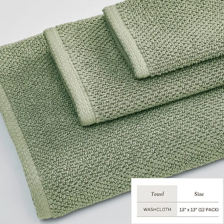 Linery Cotton Quick-Dry Loop Textured 12 Pc Washcloths