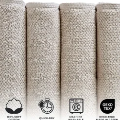 Linery Cotton Quick-Dry Loop Textured 12 Pc Washcloths