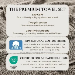 Linery Cotton Quick-Dry Loop Textured 12 Pc Washcloths