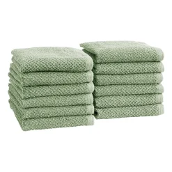 Linery Cotton Quick-Dry Loop Textured 12 Pc Washcloths