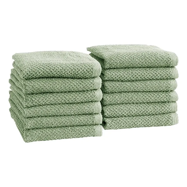 Linery Cotton Quick-Dry Loop Textured 12 Pc Washcloths