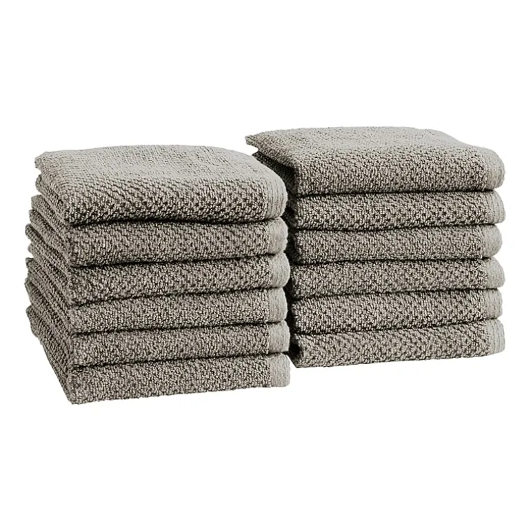 Linery Cotton Quick-Dry Loop Textured 12 Pc Washcloths