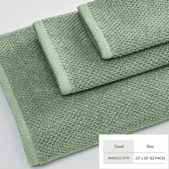 Linery Cotton Quick-Dry Loop Textured 12 Pc Washcloths
