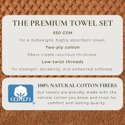 Linery Cotton Quick-Dry Textured 6 Pc Towel Set