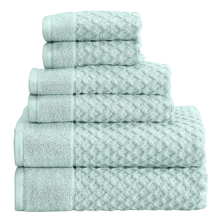 Linery Cotton Quick-Dry Textured 6 Pc Towel Set