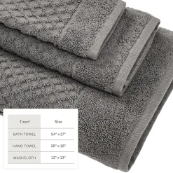 Linery Cotton Quick-Dry Textured 6 Pc Towel Set