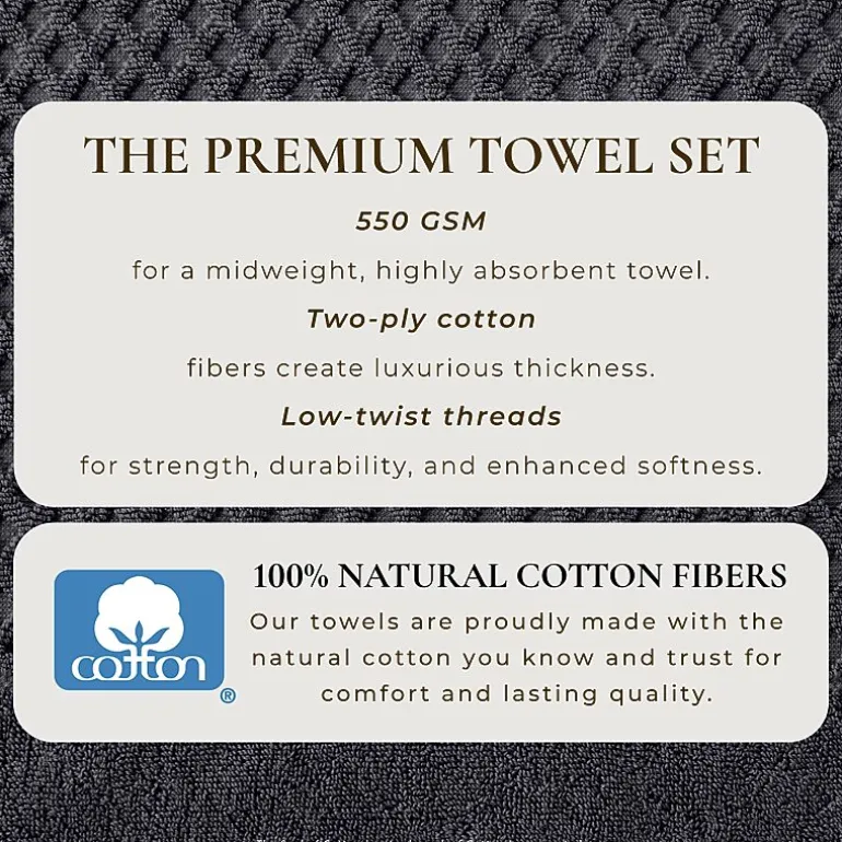 Linery Cotton Quick-Dry Textured 6 Pc Towel Set