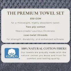 Linery Cotton Quick-Dry Textured 6 Pc Towel Set