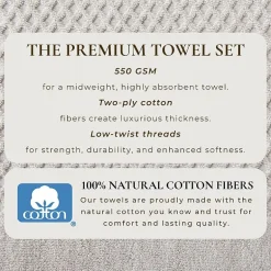 Linery Cotton Quick-Dry Textured 6 Pc Towel Set